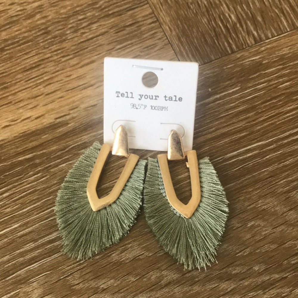 Mint Green Fringe Earrings! (Brand New)